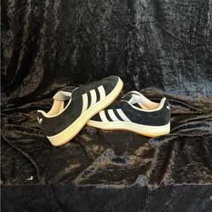 Size 9.5 - Adidas campus Black and White Suede Sneakers